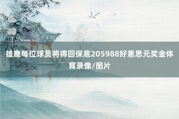 雄鹿每位球员将得回保底205988好意思元奖金体育录像/图片