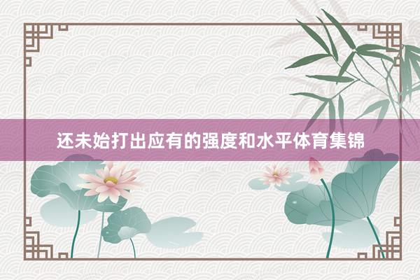 还未始打出应有的强度和水平体育集锦