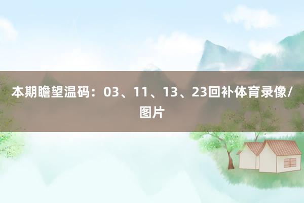 本期瞻望温码：03、11、13、23回补体育录像/图片