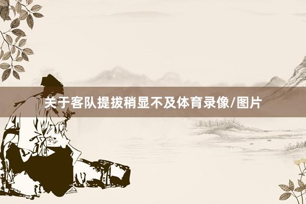 关于客队提拔稍显不及体育录像/图片