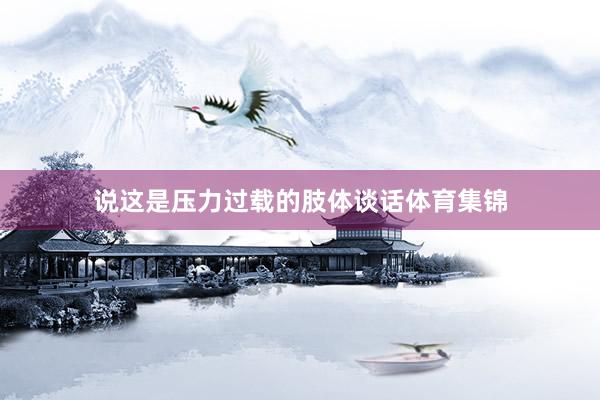 说这是压力过载的肢体谈话体育集锦