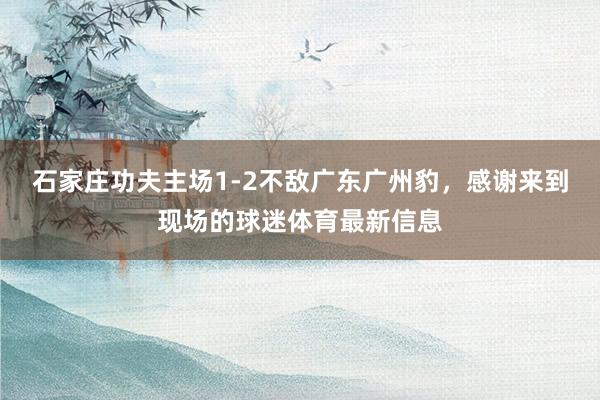 石家庄功夫主场1-2不敌广东广州豹，感谢来到现场的球迷体育最新信息