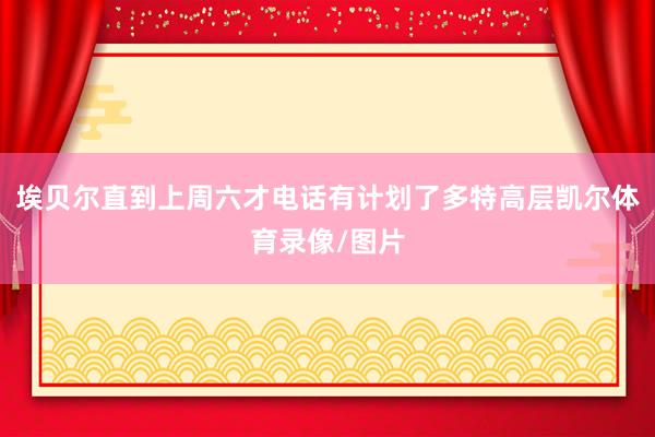 埃贝尔直到上周六才电话有计划了多特高层凯尔体育录像/图片