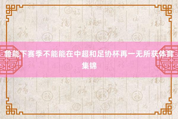 鲁能下赛季不能能在中超和足协杯再一无所获体育集锦