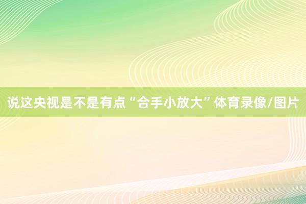 说这央视是不是有点“合手小放大”体育录像/图片