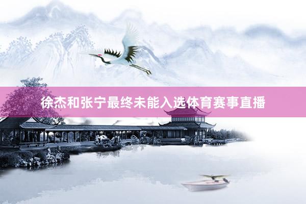 徐杰和张宁最终未能入选体育赛事直播