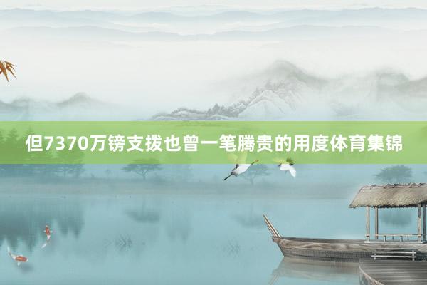 但7370万镑支拨也曾一笔腾贵的用度体育集锦