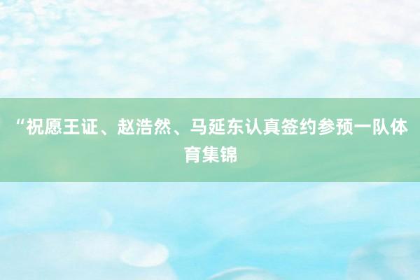 “祝愿王证、赵浩然、马延东认真签约参预一队体育集锦