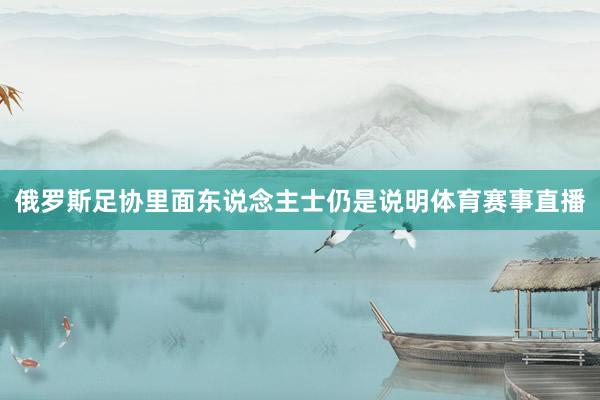俄罗斯足协里面东说念主士仍是说明体育赛事直播