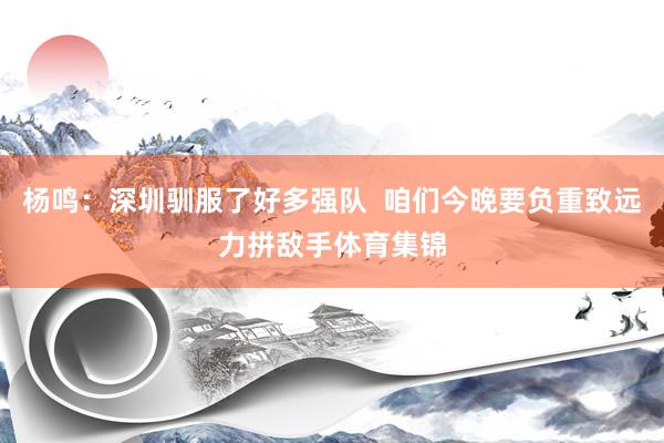 杨鸣：深圳驯服了好多强队  咱们今晚要负重致远力拼敌手体育集锦