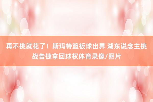 再不挑就花了！斯玛特篮板球出界 湖东说念主挑战告捷拿回球权体育录像/图片
