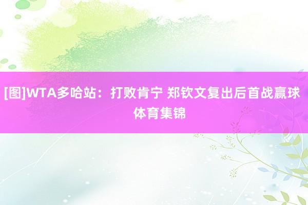 [图]WTA多哈站：打败肯宁 郑钦文复出后首战赢球    体育集锦