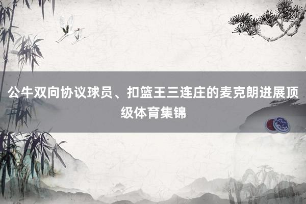 公牛双向协议球员、扣篮王三连庄的麦克朗进展顶级体育集锦