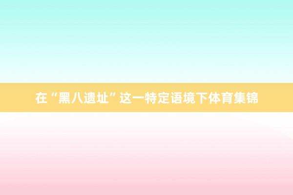 在“黑八遗址”这一特定语境下体育集锦