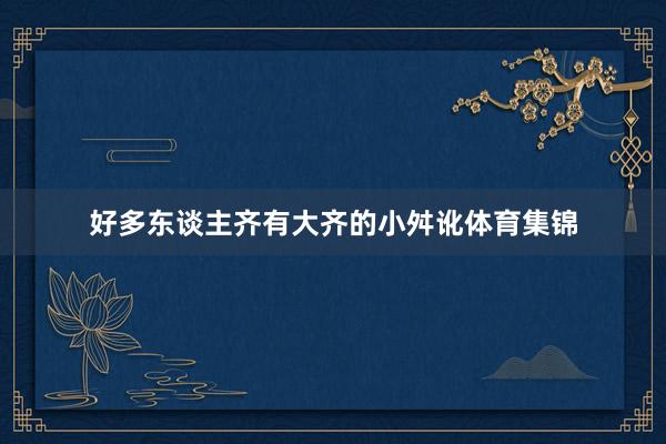 好多东谈主齐有大齐的小舛讹体育集锦